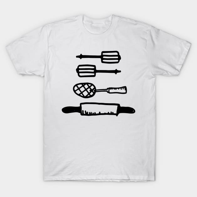 Retro Utensils Design T-Shirt by SWON Design